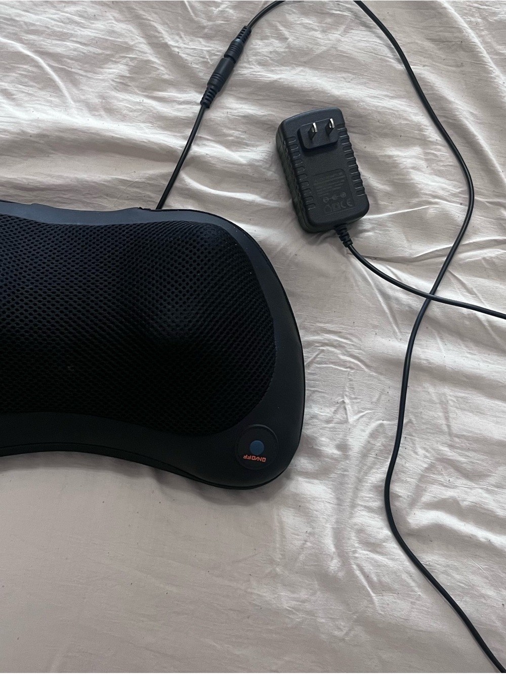 Homedics Black Mesh Rechargeable Massage Cushion with Adapter